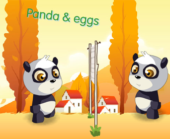 Panda and eggs